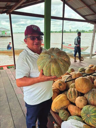 Produção agrícola às margens do rio