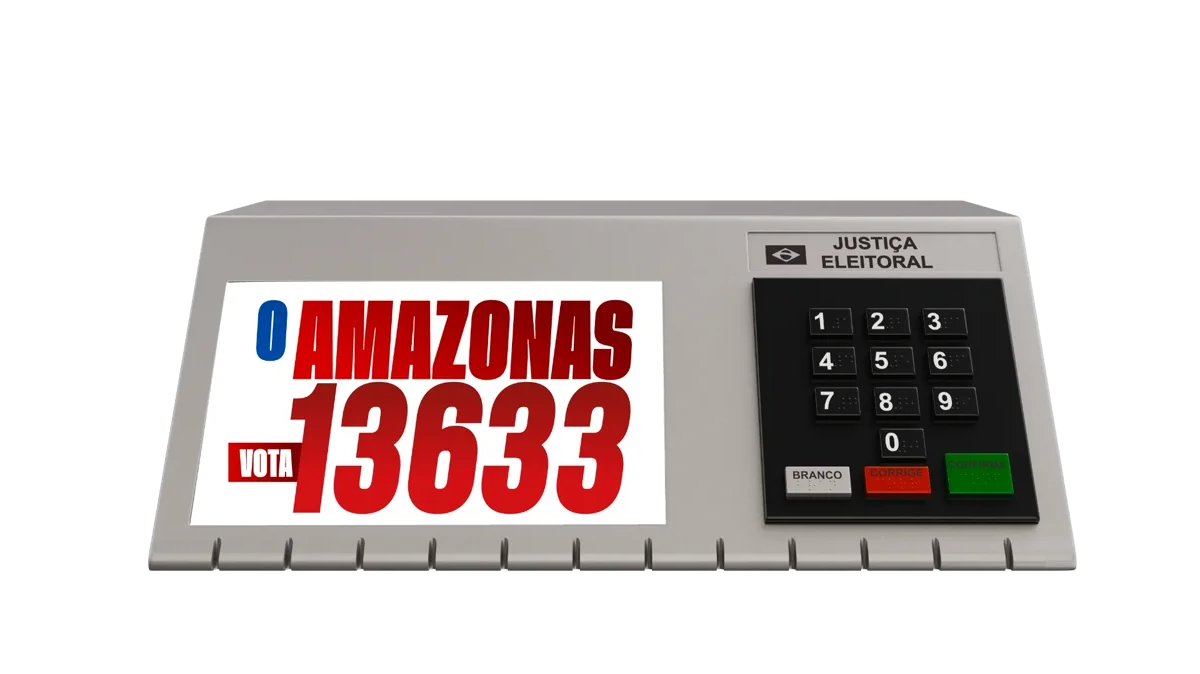 Urna eletrônica com o número 13633: o Amazonas vota 13633